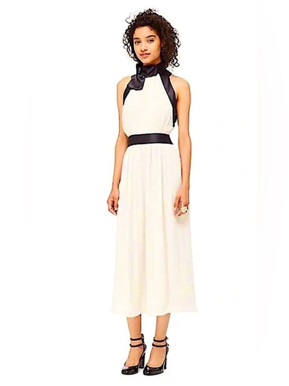 Kate Spade “Take a Bow” Ivory Midi Dress - Sz 6 - Picture 2 of 9
